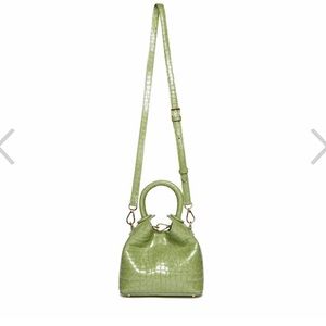 Elleme paris croc print bag green shoulder cross body mini